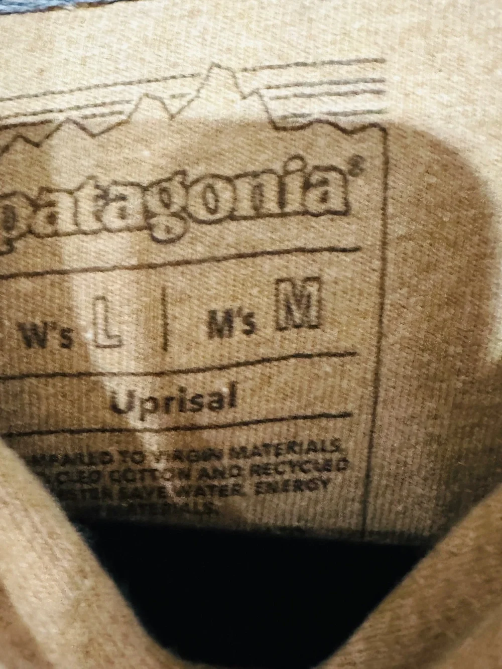 Patagonia Tan Pullover Hoodie with Multicolor Logo